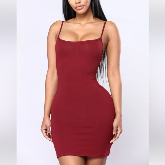 Fashion Nova Dresses & Skirts - Fashion Nova Burgundy Red Mini Bodycon Dress